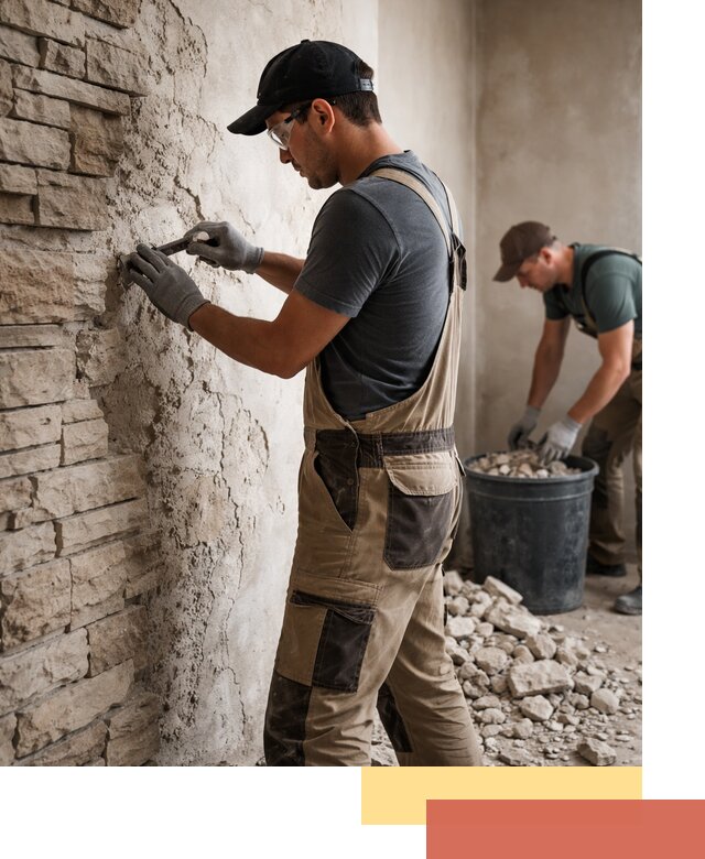 Демонтаж декоративного камня в Ставрополе профессионально и безопасно