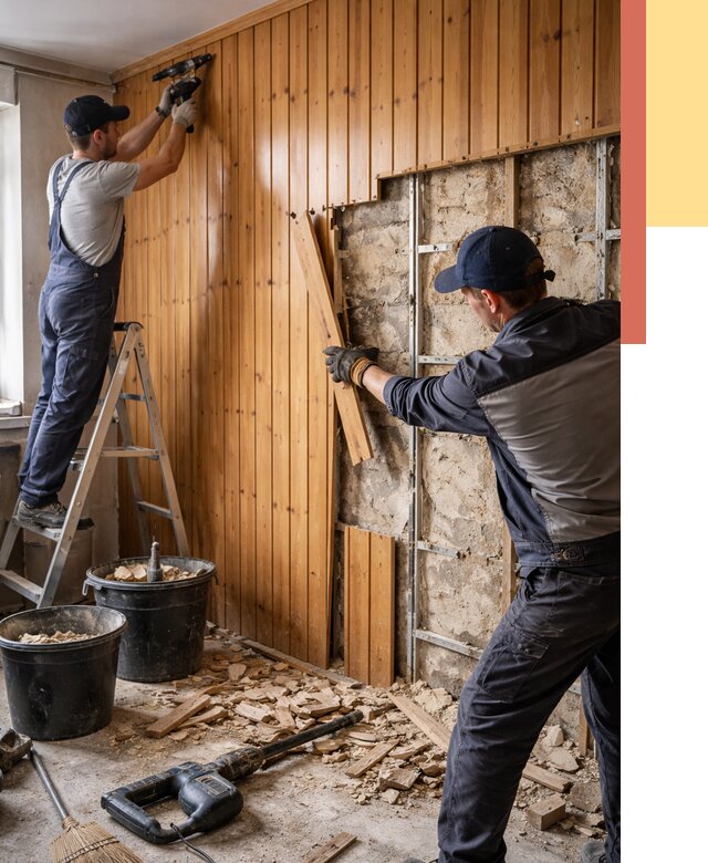 Демонтаж вагонки со стен в Ставрополе от 1506 руб. — снятие, удаление, срочно | ОТДЕЛОЧНИК-Ств