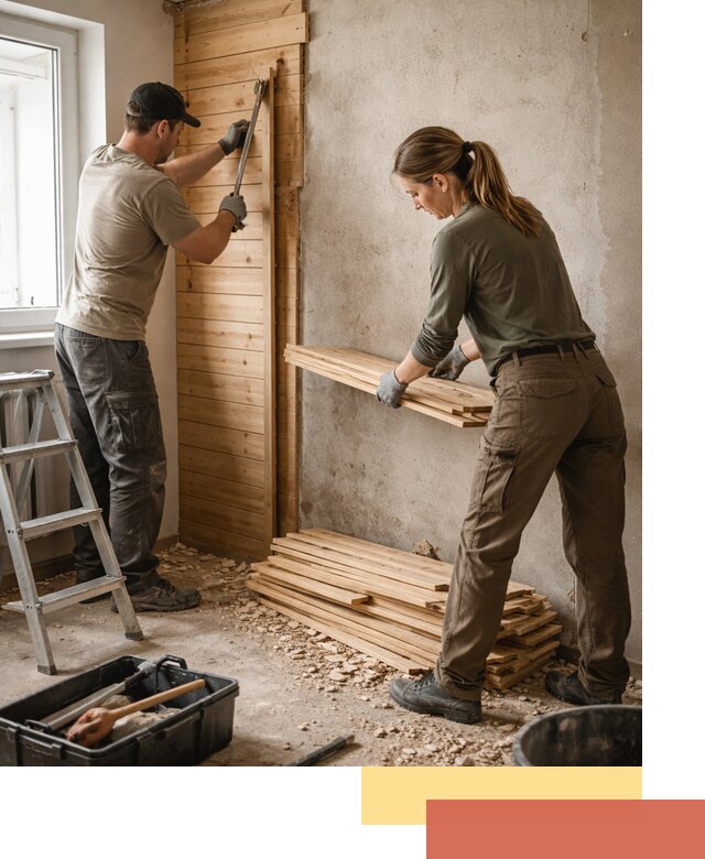 Демонтаж вагонки со стен в Ставрополе — профессиональный демонтаж