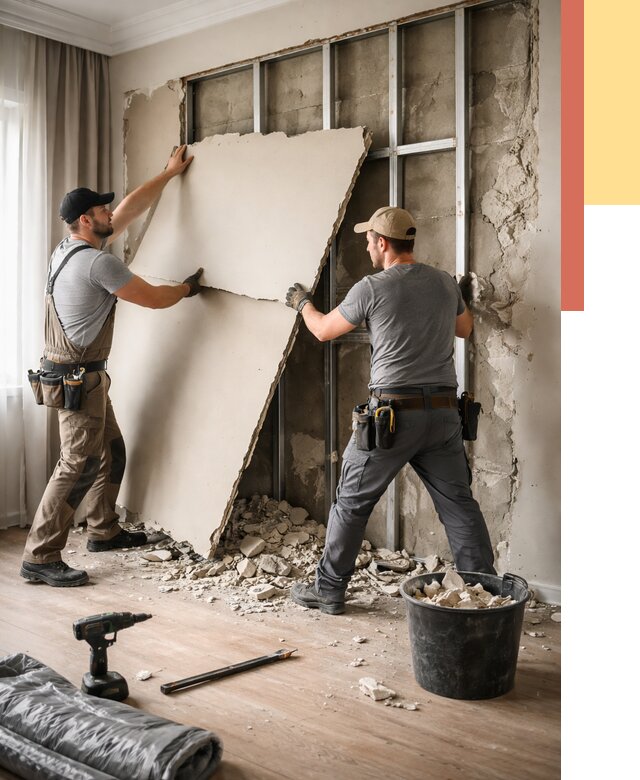 Демонтаж гипсокартона со стен в Ставрополе от 363 руб. — услуги демонтажа | ОТДЕЛОЧНИК-Ств