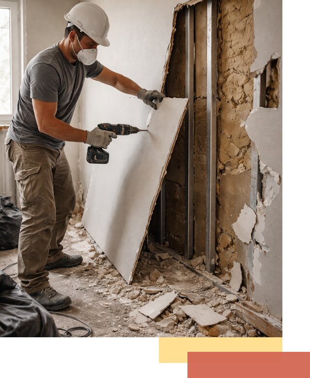 Демонтаж гипсокартона со стен в Ставрополе качественно и быстро