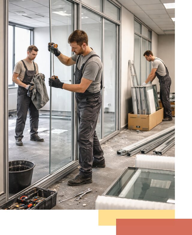 Демонтаж стеклянных перегородок в Ставрополе быстро и безопасно