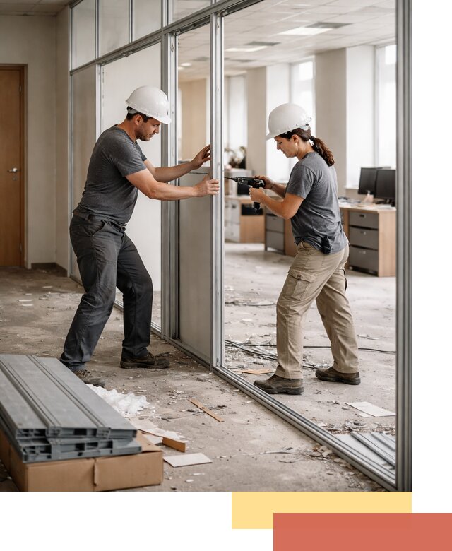 Демонтаж алюминиевых перегородок в Ставрополе быстро и аккуратно