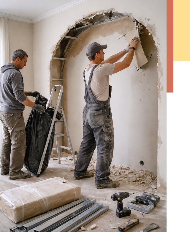 Демонтаж арки из гипсокартона в Ставрополе от 3634 руб. — услуги под ключ | ОТДЕЛОЧНИК-Ств