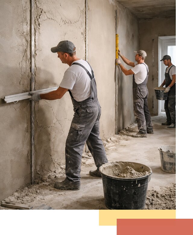 Штукатурка стен по маякам в Ставрополе — точная и ровная поверхность