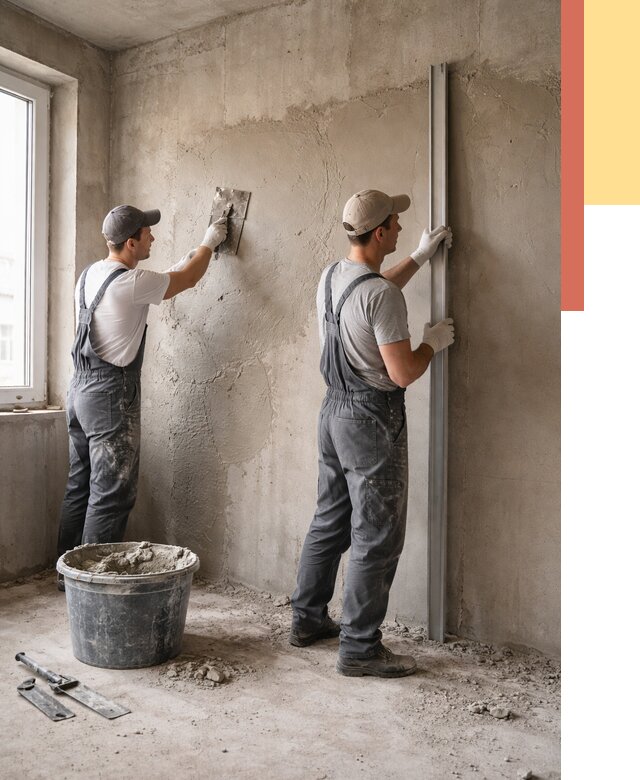 Штукатурка бетонных стен в Ставрополе от 4673 руб/м² — качественно и быстро | ОТДЕЛОЧНИК-Ств