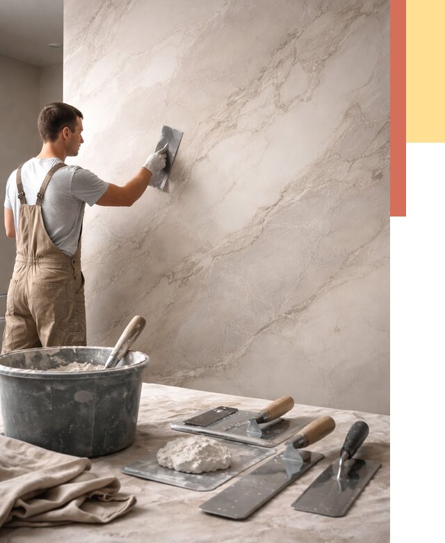 Декоративная штукатурка под мрамор в Ставрополе от 2908 руб./м² — быстро и недорого | ОТДЕЛОЧНИК-Ств