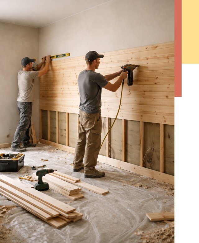 Монтаж деревянной вагонки на стены в Ставрополе от 7788 руб. | Услуги монтажа вагонки | ОТДЕЛОЧНИК-Ств