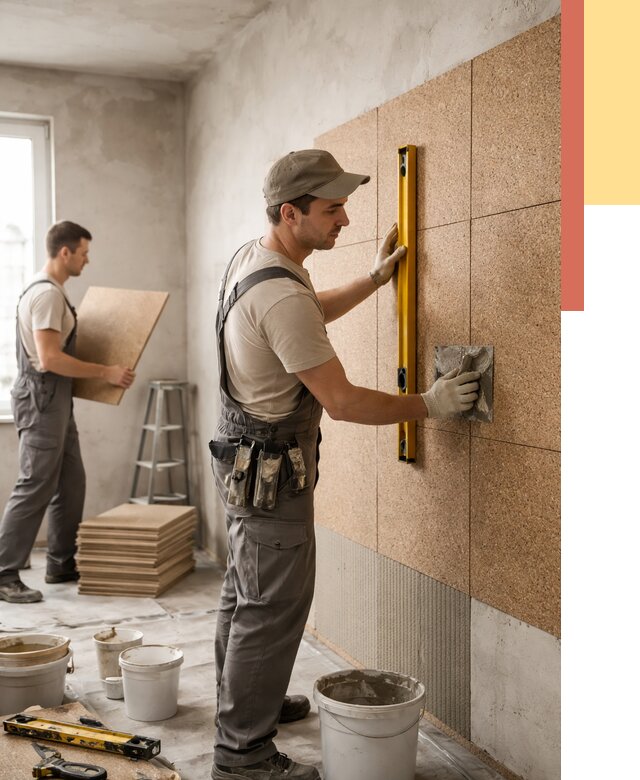 Монтаж пробковых панелей на стены в Ставрополе от 3634 руб. — ОТДЕЛОЧНИК-Ств