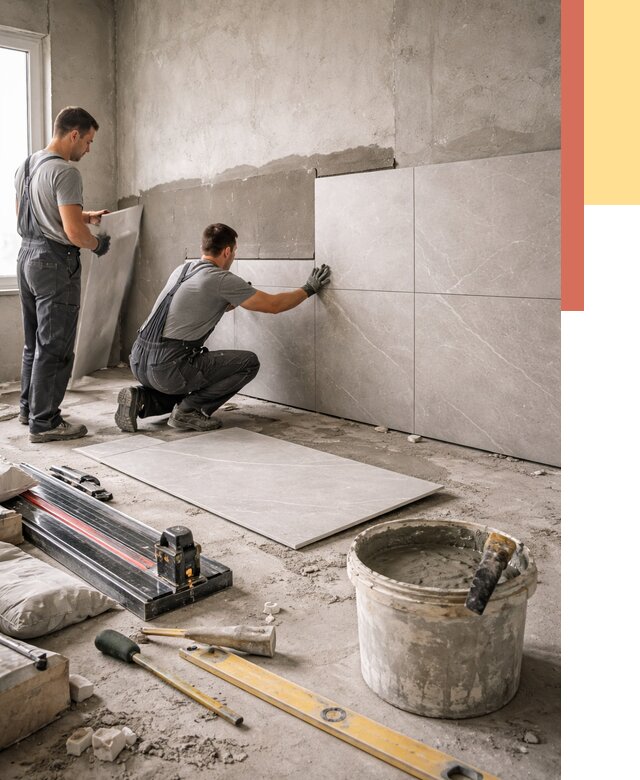 Облицовка стен керамогранитом в Ставрополе от 4361 руб./м² — услуги под ключ | ОТДЕЛОЧНИК-Ств