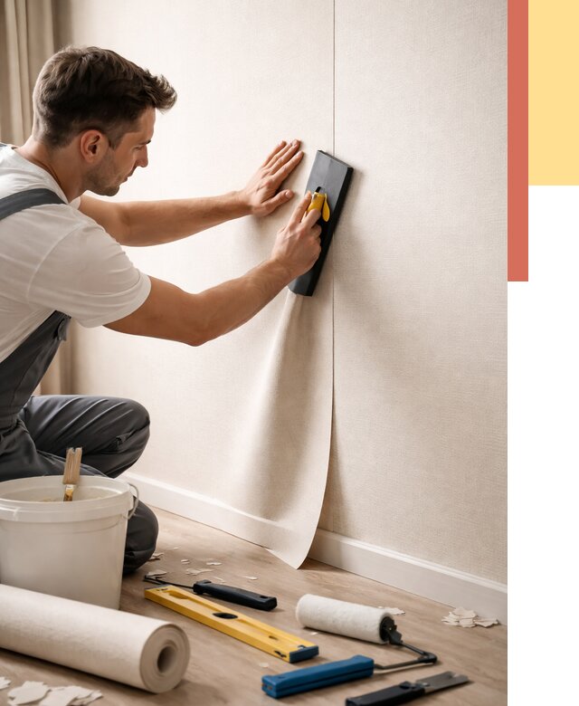 Поклейка виниловых обоев в Ставрополе от 4673 руб. | Быстро и недорого — ОТДЕЛОЧНИК-Ств