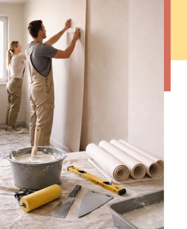 Поклейка бумажных обоев в Ставрополе от 5711 руб./м2 — быстро и недорого | ОТДЕЛОЧНИК-Ств