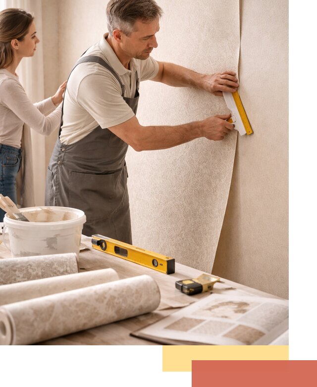 Поклейка обоев с подбором рисунка в Ставрополе