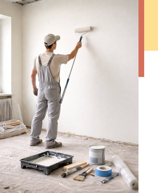 Покраска стен водоэмульсионной краской в Ставрополе от 467 руб. за м² | ОТДЕЛОЧНИК-Ств