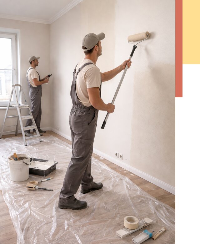 Покраска стен акриловой краской в Ставрополе от 3634 руб./м² — быстро и недорого | ОТДЕЛОЧНИК-Ств