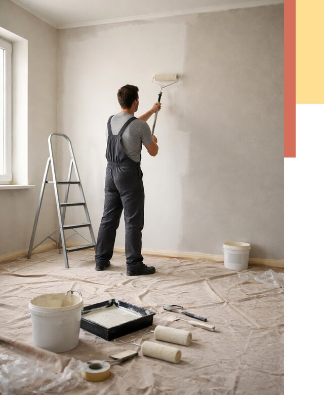 Покраска стен моющейся краской в Ставрополе от 363 руб./м² — быстро и недорого | ОТДЕЛОЧНИК-Ств