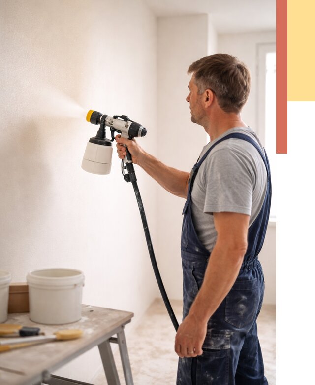 Покраска стен краскопультом в Ставрополе от 7788 руб. — механизированная покраска | ОТДЕЛОЧНИК-Ств