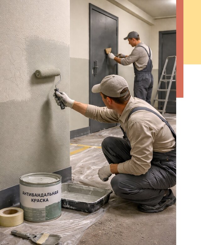 Покраска стен антивандальной краской в Ставрополе от 4673 руб./м² под ключ | ОТДЕЛОЧНИК-Ств