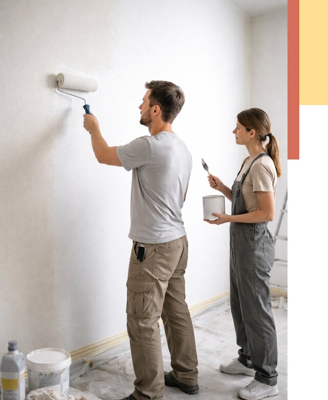 Окраска стен по стеклохолсту в Ставрополе от 4673 руб/м² под ключ | ОТДЕЛОЧНИК-Ств