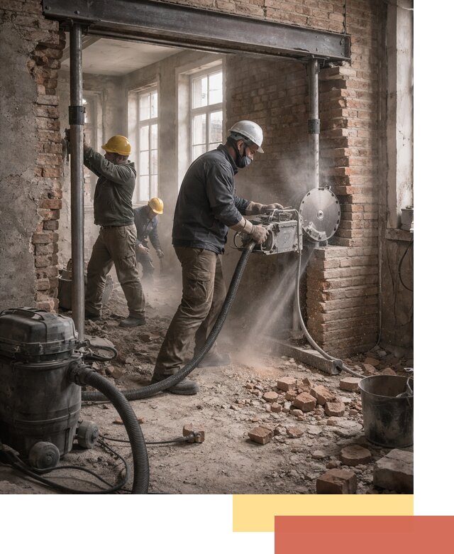 Прорезка проема в стене под дверной или оконный проем в Ставрополе