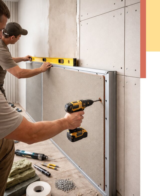 Шумоизоляция стен панелями ЗИПС в Ставрополе от 2284 руб./м² под ключ | ОТДЕЛОЧНИК-Ств