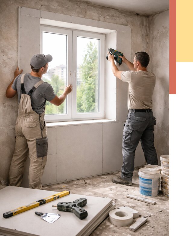 Монтаж откосов из гипсокартона в Ставрополе от 4673 руб. под ключ | ОТДЕЛОЧНИК-Ств