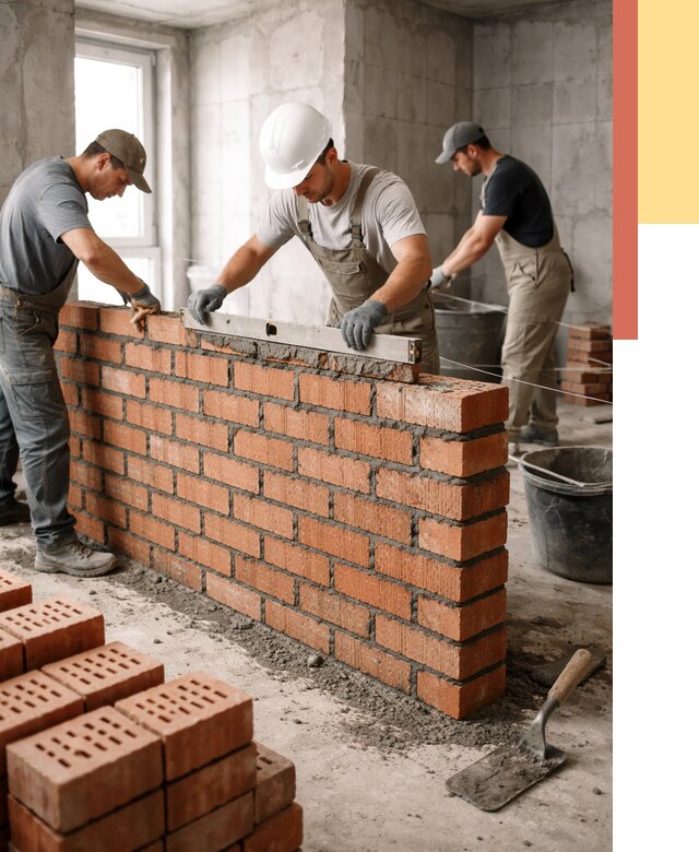 Кладка перегородок из кирпича в Ставрополе от 3634 руб. за м² | ОТДЕЛОЧНИК-Ств