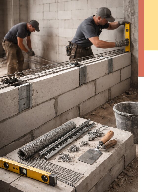 Армирование кладки перегородок в Ставрополе от 779 руб. под ключ | ОТДЕЛОЧНИК-Ств