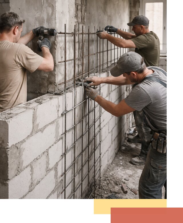 Армирование кладки перегородок в Ставрополе профессионально и надёжно