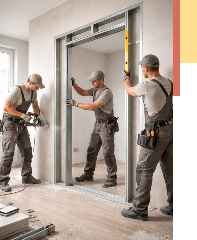 Устройство дверного проема в перегородке в Ставрополе от 4673 руб. под ключ | ОТДЕЛОЧНИК-Ств