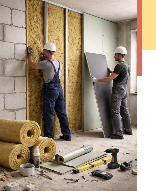 Шумоизоляция перегородок из блоков в Ставрополе от 1921 руб./м² — быстро и недорого | ОТДЕЛОЧНИК-Ств