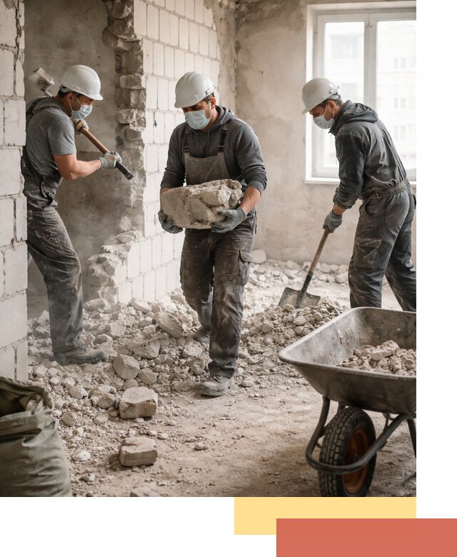 Демонтаж блочных перегородок в Ставрополе быстро и аккуратно