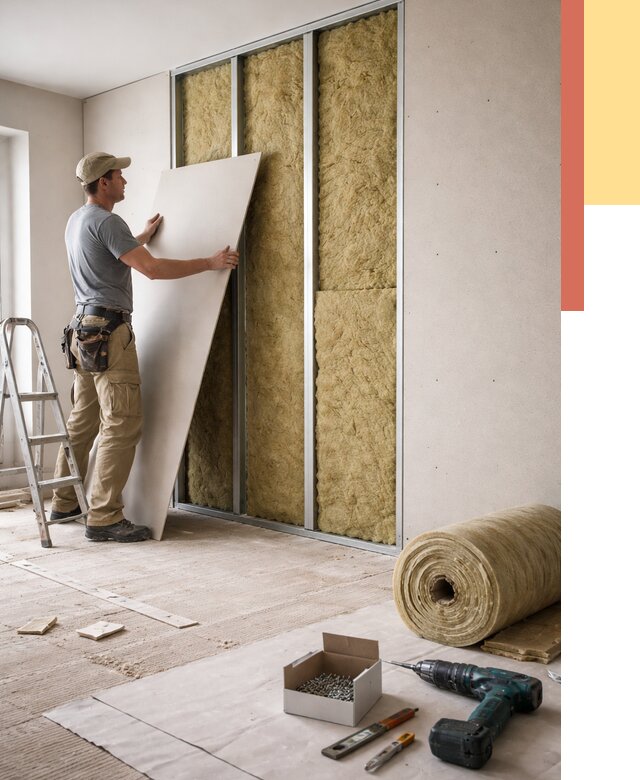 Перегородка из гипсокартона с шумоизоляцией в Ставрополе от 3240 руб. | ОТДЕЛОЧНИК-Ств