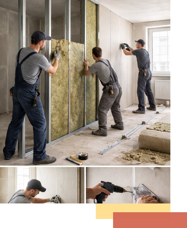 Перегородка из гипсокартона с шумоизоляцией в Ставрополе — монтаж под ключ