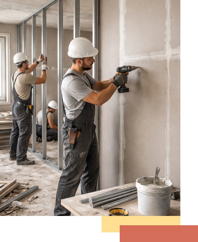 Перегородки из огнестойкого гипсокартона в Ставрополе под ключ