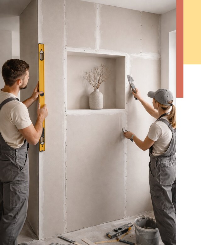 Перегородка из гипсокартона с нишей в Ставрополе от 3375 руб. под ключ | ОТДЕЛОЧНИК-Ств