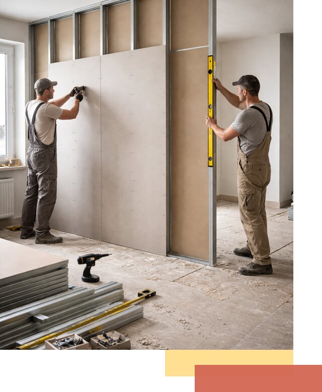 Зонирующая перегородка из гипсокартона под ключ в Ставрополе