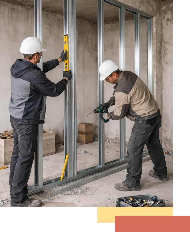 Монтаж каркаса перегородки из профиля в Ставрополе