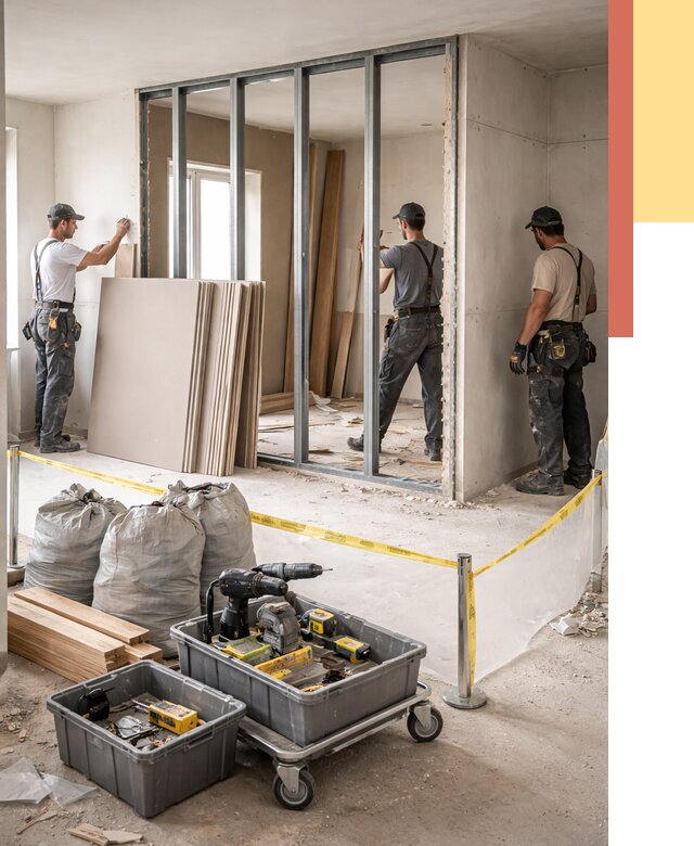 Перенос гипсокартонной перегородки в Ставрополе под ключ от 4673 руб. | Демонтаж и монтаж – ОТДЕЛОЧНИК-Ств