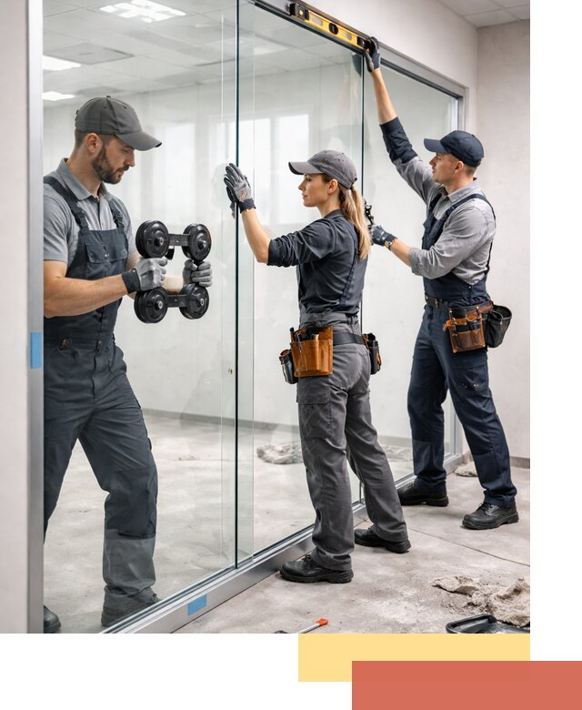 Профессиональный монтаж стеклянных перегородок в Ставрополе