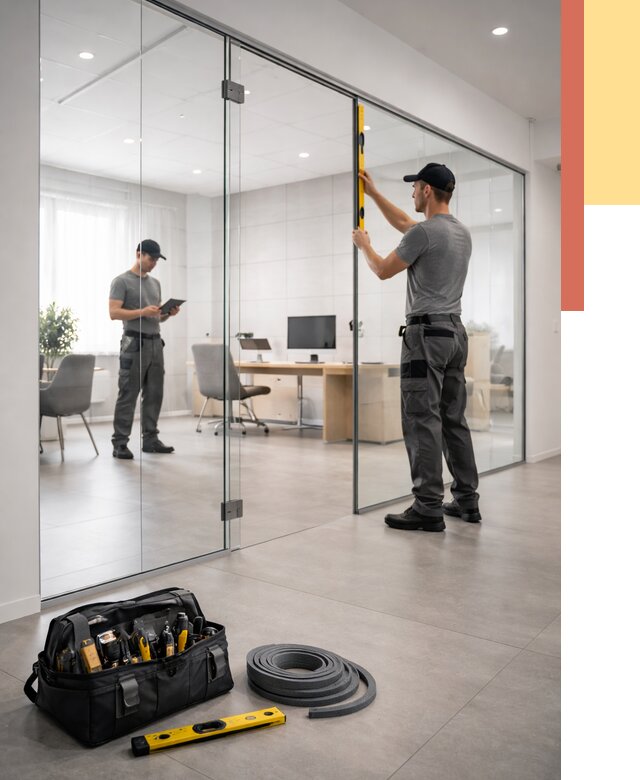 Цельностеклянные перегородки под ключ в Ставрополе от 9865 руб. — монтаж и цены | ОТДЕЛОЧНИК-Ств