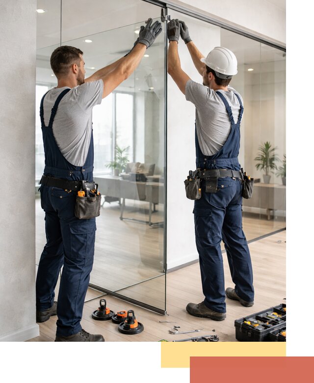 Безрамные стеклянные перегородки под ключ в Ставрополе