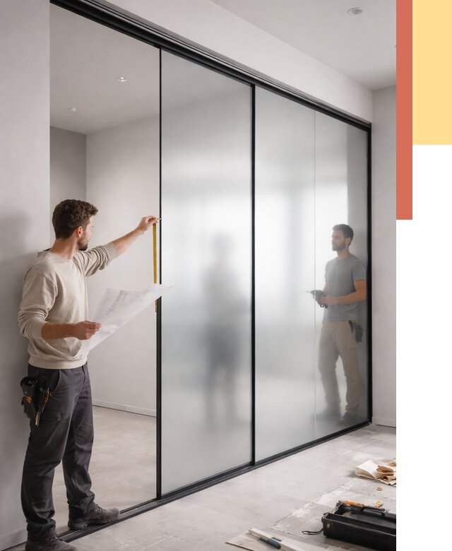 Матовые стеклянные перегородки в Ставрополе от 8826 руб. — монтаж и установка | ОТДЕЛОЧНИК-Ств