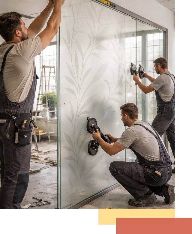 Стеклянные перегородки с рисунком на заказ в Ставрополе