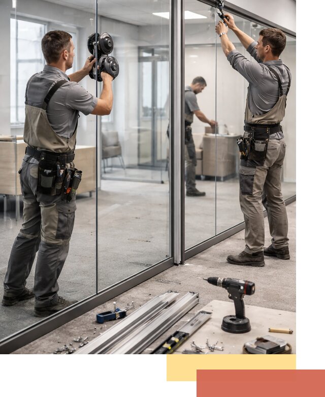 Стеклянные офисные перегородки под ключ в Ставрополе