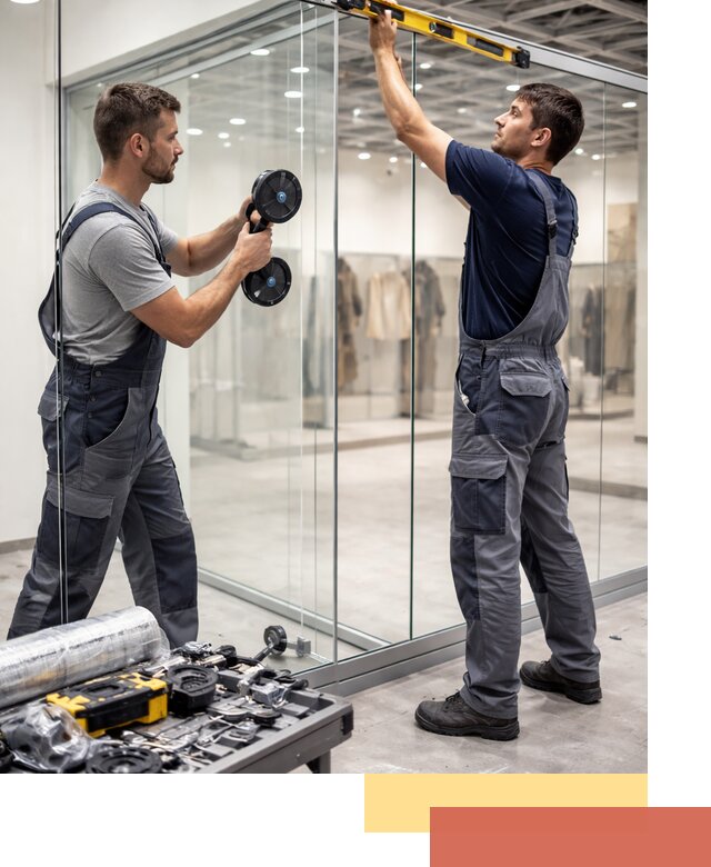 Стеклянные перегородки для магазинов в Ставрополе — монтаж и установка