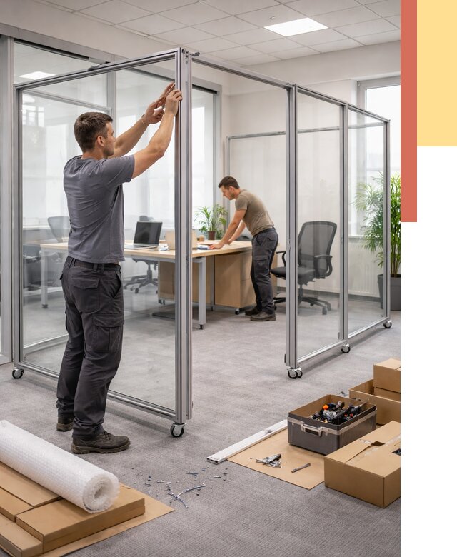 Мобильные офисные перегородки в Ставрополе от 12980 руб. — установка под ключ | ОТДЕЛОЧНИК-Ств