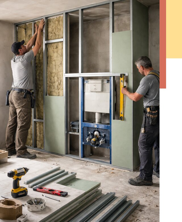 Установка сантехнических перегородок в Ставрополе от 8826 руб. | ОТДЕЛОЧНИК-Ств