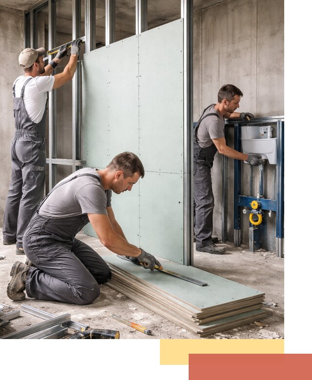 Монтаж и ремонт сантехнических перегородок в Ставрополе