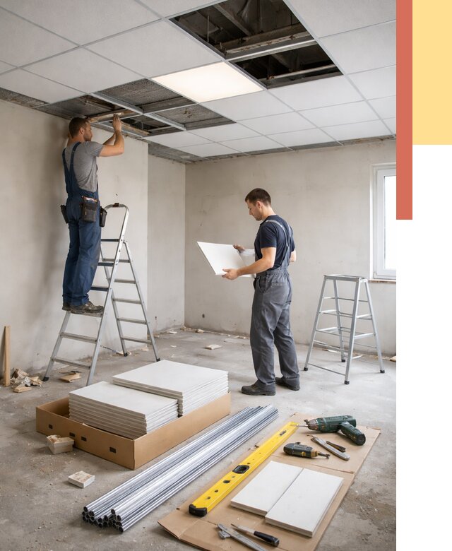 Монтаж потолка армстронг в Ставрополе от 4673 руб/м2 — быстрая установка под ключ | ОТДЕЛОЧНИК-Ств